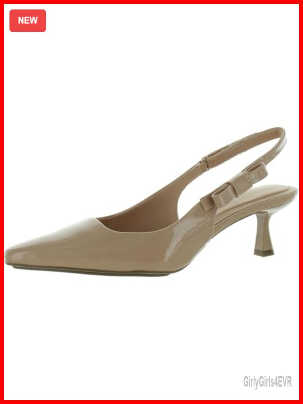 Faux Leather Stiletto Heel Slingback Pump Pointed Toe Formal S